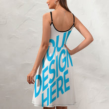 Lade das Bild in den Galerie-Viewer, Sling-Kleid, Kleid mit V-Ausschnitt Ärmelloses Kleid NZ016 für Damen Frauen mit Foto Text selbst gestalten und bedrucken