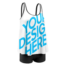 Lade das Bild in den Galerie-Viewer, Bauchweg Tankini mit Bügel 2-tgl. Set QZ6072 Badekleid Badeanzug mit geteiltem Rock für Damen / Frauen mit Foto selbst gestalten und bedrucken
