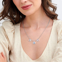 Lade das Bild in den Galerie-Viewer, Initialen Geburtsstein-Tag-Halskette mit Geburtssteinen X0084 mit Gravur selbst gestalten