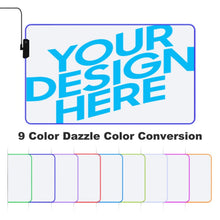 Lade das Bild in den Galerie-Viewer, Leuchtende Schreibtischunterlage Tischmatte Mauspad mit Fotos Muster Text Logo selbst gestalten und bedrucken