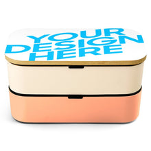 Lade das Bild in den Galerie-Viewer, Doppelschichtige Bento-Box Brotdose Geteilte Lunchbox mit Bento-Gurt mit Fotos Muster Text Logo selbst gestalten und bedrucken