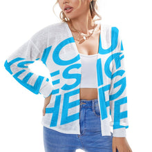 Lade das Bild in den Galerie-Viewer, Einzelbilddruck Frühling Sommer Drop Shoulder Cardigan Strickjacke NZ055 Damen / Frauen mit Foto Text Muster selbst gestalten und bedrucken