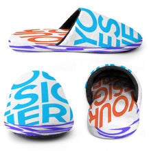 Lade das Bild in den Galerie-Viewer, Voll-Druck Warme Hausschuhe Pantoffeln Flanell Winter für Herren Männer mit Foto Muster Text selbst gestalten und bedrucken