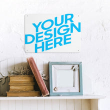 Lade das Bild in den Galerie-Viewer, 14*20cm Horizontale Version Metallschild Blechschilder Deko Schild mit Spruch Wand- und Türdeko mit Fotos Text selbst gestalten und bedrucken