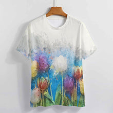 Lade das Bild in den Galerie-Viewer, Große Größen 100% Baumwolle Kurzarm T-Shirt TSHIRT Volldruck-T-Shirts ZP057 für Damen Frauen mit Foto Muster Text selbst gestalten und bedrucken