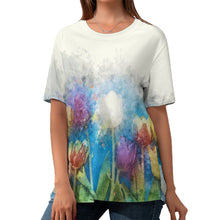 Lade das Bild in den Galerie-Viewer, Große Größen 100% Baumwolle Kurzarm T-Shirt TSHIRT Volldruck-T-Shirts ZP057 für Damen Frauen mit Foto Muster Text selbst gestalten und bedrucken