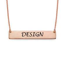 Lade das Bild in den Galerie-Viewer, Winzige gravierte Barrenkette X0058 mit Gravur in Sterling Silber mit 18K Gold Roségold Vergoldung Länge verstellbar selbst gestalten