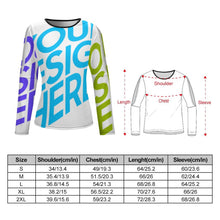 Lade das Bild in den Galerie-Viewer, Modisches Sexy Multi-Image-Druck Voll Druck Damen / Frauen Top Trägerloses Langarmshirt Langarmbluse Langarmhemd NZ150 mit Fotos Muster Text Logo selbst gestalten und bedrucken