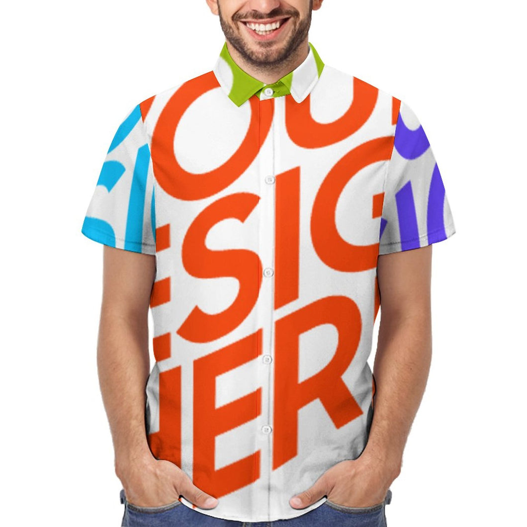 Multi-Image-Druck Herren / Männer Kurzarmhemd Short Sleeve Shirt mit All Over Print 3M37 mit Fotos Muster Text Logo selbst gestalten und bedrucken