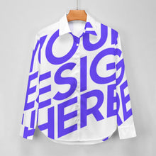 Lade das Bild in den Galerie-Viewer, Damen / Frauen Einzelbild-Design Langarm Hemd Langarm-Bluse SDS20079 mit Ihrem Design Motiv Foto Text selbst gestalten und bedrucken