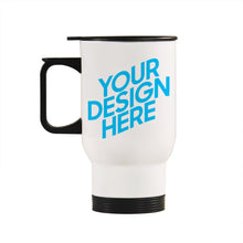 Lade das Bild in den Galerie-Viewer, 440ml Auto-Trinkbecher Trinkgefäße grau / weiß selbst gestalten und bedrucken