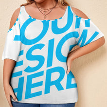 Lade das Bild in den Galerie-Viewer, Einzelbild-Design Druck Große Größen Sexy Schulterfreie TShirt Off-Shoulder-T-Shirt AVT Damen / Frauen mit Fotos Muster Text Logo selbst gestalten und bedrucken