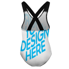 Lade das Bild in den Galerie-Viewer, Modischer einteiliger Badeanzug NT018 für Mädchen selbst gestalten und bedrucken