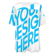 Lade das Bild in den Galerie-Viewer, Einzelbilddruck Allover Print TShirt Kuzarm mit einem V- Ausschnitt Damen / Frauen BDT mit Fotos Muster Text Logo selbst gestalten und bedrucken