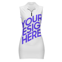 Lade das Bild in den Galerie-Viewer, Einzelbild-Design Damen / Frauen Polo Kleid Jerseykleid Ohne Arm mit Zip MSYX066 mit Foto Design Motiv Text selbst gestalten und bedrucken (Simple Design)