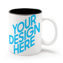 Lade das Bild in den Galerie-Viewer, Fototasse mit schwarzer Innenseite mit Fotos Muster Text Logo selbst gestalten und bedrucken