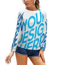 Lade das Bild in den Galerie-Viewer, Rundhalspullover Pullover Langarmshirt NH für Damen Frauen mit Foto selbst gestalten und bedrucken