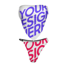 Lade das Bild in den Galerie-Viewer, 2023 New Modische Sexy Multi-Image-Design Bustier Push-Up Bikini Set 2 teilig J203D65 mit Ihrem Foto Motiv und Text selbst gestalten und bedrucken