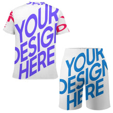 Lade das Bild in den Galerie-Viewer, Kinder Jungen Trainingsanzug Sportanzug Jogginganzüge Basic Anzug TSHIRT T-Shirt Kurze Hose Short Sportlich mit Foto Text selbst gestalten und bedrucken