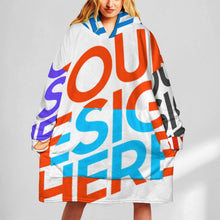 Lade das Bild in den Galerie-Viewer, Multi-Image-Design Damen / Frauen Mädchen Übergroße Hoodie Sweatshirt Decke Superwarme Kapuzenpullover Kuschelpullover MTY01 mit Foto Design Motiv Text selbst gestalten und bedrucken
