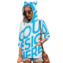 Lade das Bild in den Galerie-Viewer, Hoodie Kapuzenpullover mit 3/4 Arm SDS004 mit Fotos Muster Text Logo selbst gestalten und bedrucken