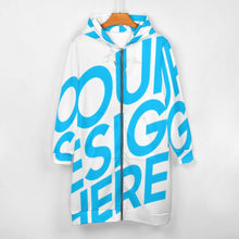 Lade das Bild in den Galerie-Viewer, Damen Lang Mantel Jacke mit Kapuze SDS002 mit Fotos Muster Text selbst gestalten und bedrucken