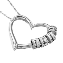 Lade das Bild in den Galerie-Viewer, Halskette mit Herz-Form Anhänger 925 Sterling Silber X0002 mit Gravur Buchstaben nach Wünsche selbst gestalten