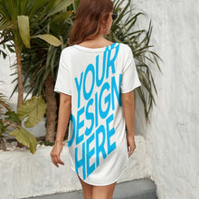 Lade das Bild in den Galerie-Viewer, Modisches Strandkleid mit Fledermausärmeln NZ023 - Damen / Frauen - selbst gestalten und bedrucken