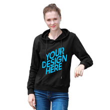 Lade das Bild in den Galerie-Viewer, Kapuzenpullover Hoodie / Sweatshirt mit Kapuze für Damen ( Keine Taschen / Frontdruck ) mit Foto selbst gestalten und bedrucken