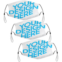 Lade das Bild in den Galerie-Viewer, 3 Stück / Packung Kinder Mund-Nasen-Maske Gesichtsmaske mit Filter mit 3 verschiednen Fotos selbst gestalten und bedrucken