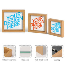 Lade das Bild in den Galerie-Viewer, Dreifache Kombination Holz Bilderrahmen Set mit Foto selbst gestalten und bedrucken
