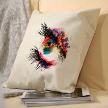 Lade das Bild in den Galerie-Viewer, Weißer Leinen Kissenbezug Kissenhülle beidseitiger Druck mit Foto Text selbst gestalten und bedrucken