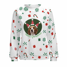 Lade das Bild in den Galerie-Viewer, Rundhalspullover Pullover Langarmshirt NH für Damen Frauen mit Foto selbst gestalten und bedrucken