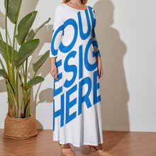Lade das Bild in den Galerie-Viewer, Einzelbilddruck Damen / Frauen Übergröße Maxikleid A120 in ausgestellter Form mit Foto Text Muster selbst gestalten und bedrucken