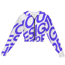 Lade das Bild in den Galerie-Viewer, Einzelbild-Design Kapuzenjacke Kapuzensweatshirt Crop Top mit Kordelzug MSYX94 mit Foto Design Motiv Text selbst gestalten und bedrucken (Simple Design)