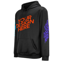 Lade das Bild in den Galerie-Viewer, Unisex Damen / Herren Kapuzenpullover Vorder- und Rückseitendruck + beide Ärmel Druck mit Fotos Muster Text Logo selbst gestalten und bedrucken