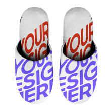 Lade das Bild in den Galerie-Viewer, Warme Winter Hausschuhe Pantoffel Vollformatdruck für Damen Frauen mit Foto Muster Text selbst gestalten und bedrucken