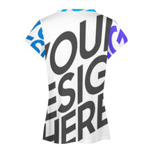 Lade das Bild in den Galerie-Viewer, Multi Images Druck V-Shirt Tshirt mit Blütenblatt Ärmel AHT mit Foto Muster Text Logo selbst gestalten und bedrucken