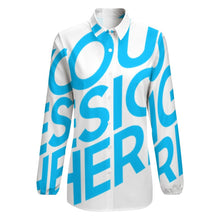 Lade das Bild in den Galerie-Viewer, Langarm Lassiges Hemd Top Retro Freizeit BLUSE Shirt HS für Damen Frauen mit Foto Muster Text selbst gestalten und bedrucken