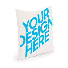 Lade das Bild in den Galerie-Viewer, Weißer Leinen Kissenbezug Kissenhülle einseitiger Druck mit Foto Text selbst gestalten und bedrucken