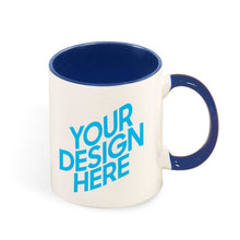 Lade das Bild in den Galerie-Viewer, Keramik Tasse Becher mit Farbe innen und Henkel selbst gestalten und bedrucken