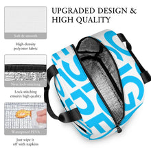 Lade das Bild in den Galerie-Viewer, Einzelbilddruck Große Lunchtasche Kühltasche Isoliertasche Lunchbag Thermotasche mit Reißverschluss mit Fotos Muster Text Logo selbst gestalten und bedrucken