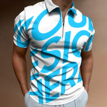 Lade das Bild in den Galerie-Viewer, Herren Vollprint Polo Shirt mit Reißverschluss B470 mit Foto Muster Text Logo selbst gestalten und bedrucken