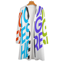 Lade das Bild in den Galerie-Viewer, Multi-Image-Druck Langarm Cardigan Strickjacke Shirt lang geschnitten NZ060 mit Foto Text Muster selbst gestalten und bedrucken