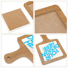 Lade das Bild in den Galerie-Viewer, Tabletts & Untersetzer Untertasse aus Holz in der Küche oder Wohnung mit Foto Text selbst gestalten und bedrucken