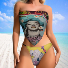 Lade das Bild in den Galerie-Viewer, 2023 New Modische Sexy Multi-Image-Design Bustier Push-Up Bikini Set 2 teilig J203D65 mit Ihrem Foto Motiv und Text selbst gestalten und bedrucken