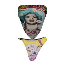 Lade das Bild in den Galerie-Viewer, 2023 New Modische Sexy Multi-Image-Design Bustier Push-Up Bikini Set 2 teilig J203D65 mit Ihrem Foto Motiv und Text selbst gestalten und bedrucken