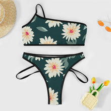 Lade das Bild in den Galerie-Viewer, 2023 New edle Einzelbild-Design EIN Schulter Bademode Push-Up Bustier Bikini Set 2 teilig mit Ihrem Foto Motiv und Text selbst gestalten und bedrucken