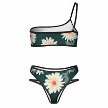 Lade das Bild in den Galerie-Viewer, 2023 New edle Einzelbild-Design EIN Schulter Bademode Push-Up Bustier Bikini Set 2 teilig mit Ihrem Foto Motiv und Text selbst gestalten und bedrucken