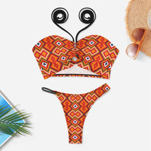 Lade das Bild in den Galerie-Viewer, 2023 Newest Damen Bikini Set Badeanzug 2 teilig Sexy Skinny und Gerafft mit Fotos Muster Text Logo selbst gestalten und bedrucken